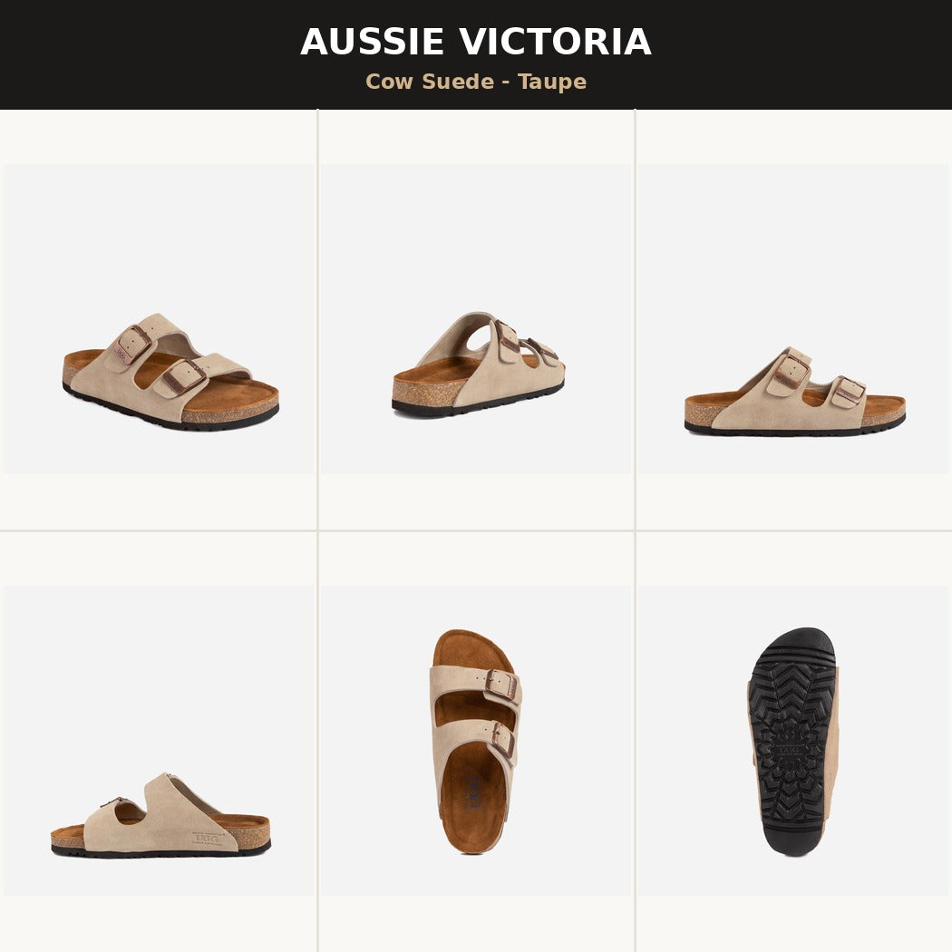 OZWEAR UGG Aussie Victoria Suede Leather Unisex Slides OB756