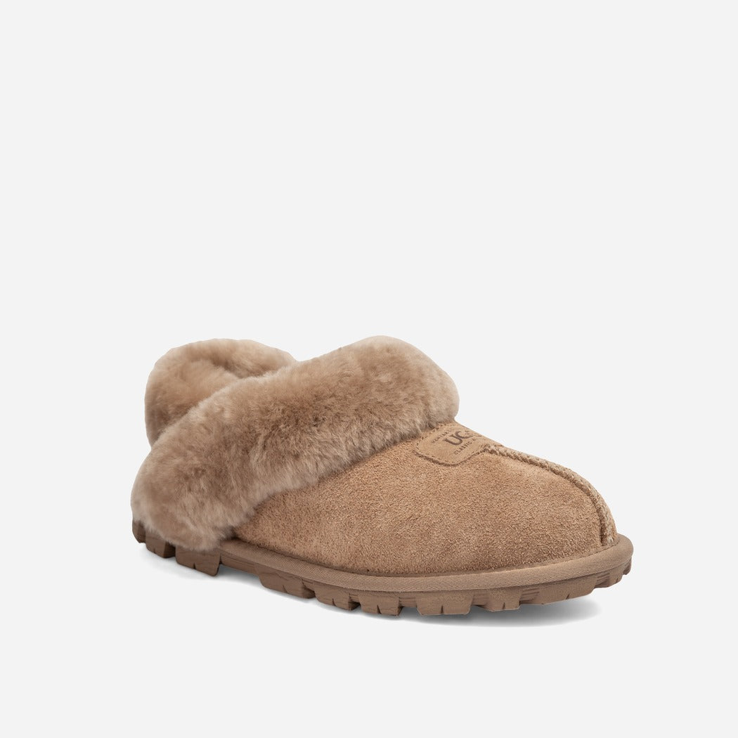 OZWEAR UGG COQUETTE HERITAGE SHEARLING SLIPPER ELASTIC LOGO & WOOL STRAP ( DETACHABLE ) OB114LCD