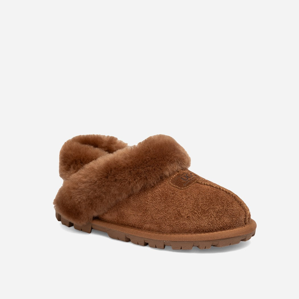 OZWEAR UGG COQUETTE HERITAGE SHEARLING SLIPPER ELASTIC LOGO & WOOL STRAP ( DETACHABLE ) OB114LCD