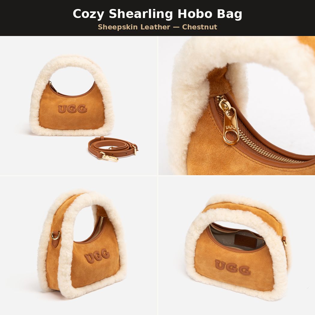 OZWEAR UGG COZY SHEARLING HOBO BAG OZB 060