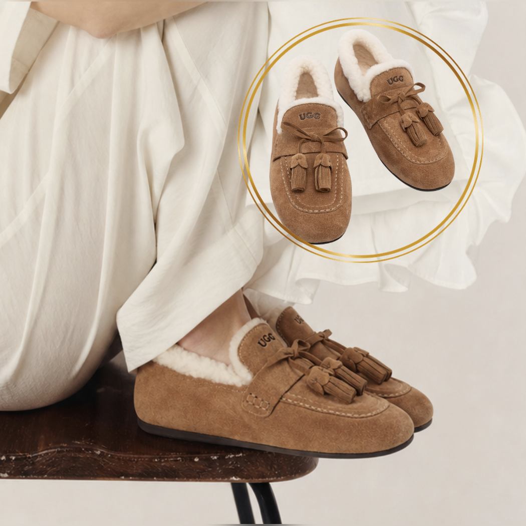 OZWEAR UGG Women's Shearling Dakota Tassel Loafer OB 1108