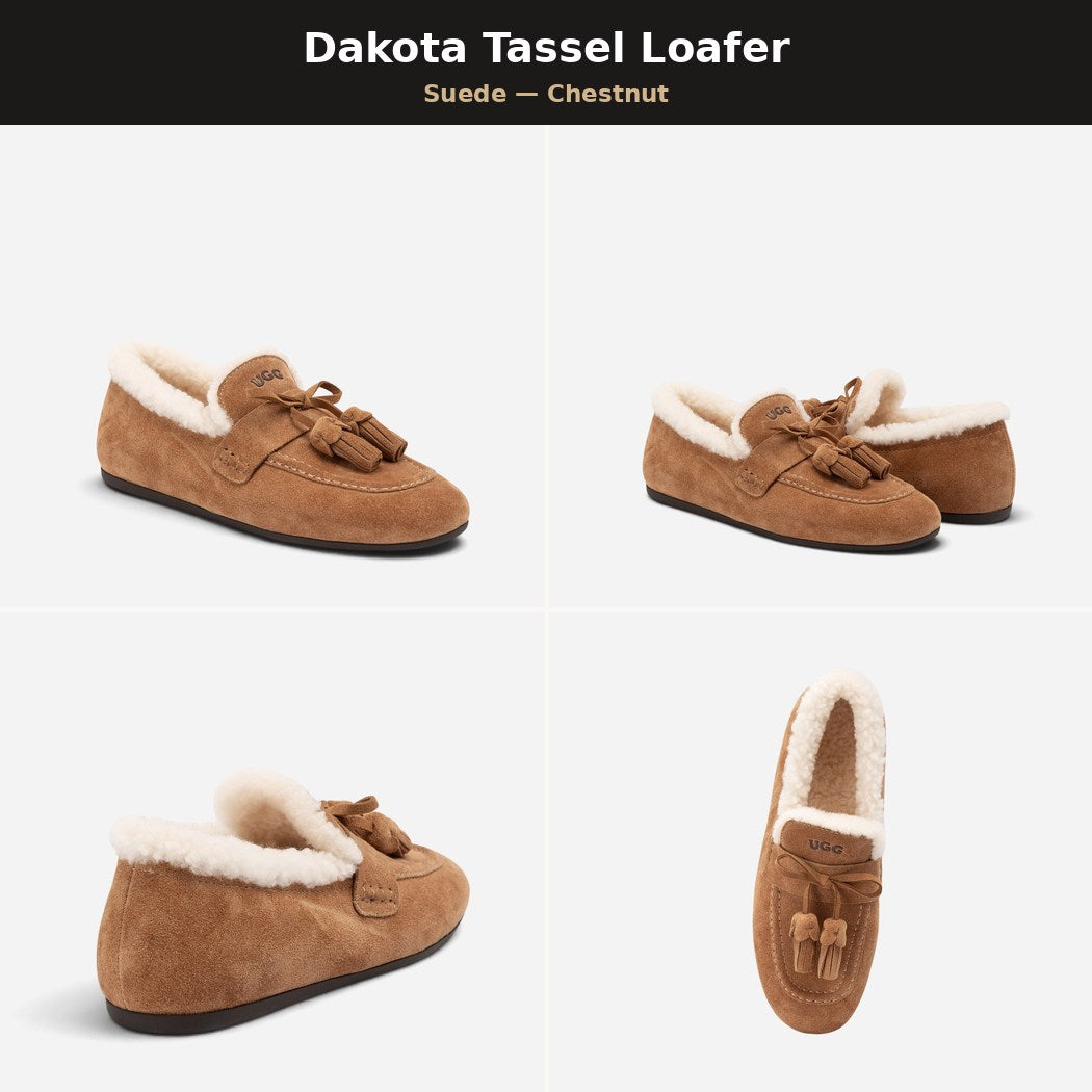 OZWEAR UGG Women's Shearling Dakota Tassel Loafer OB 1108
