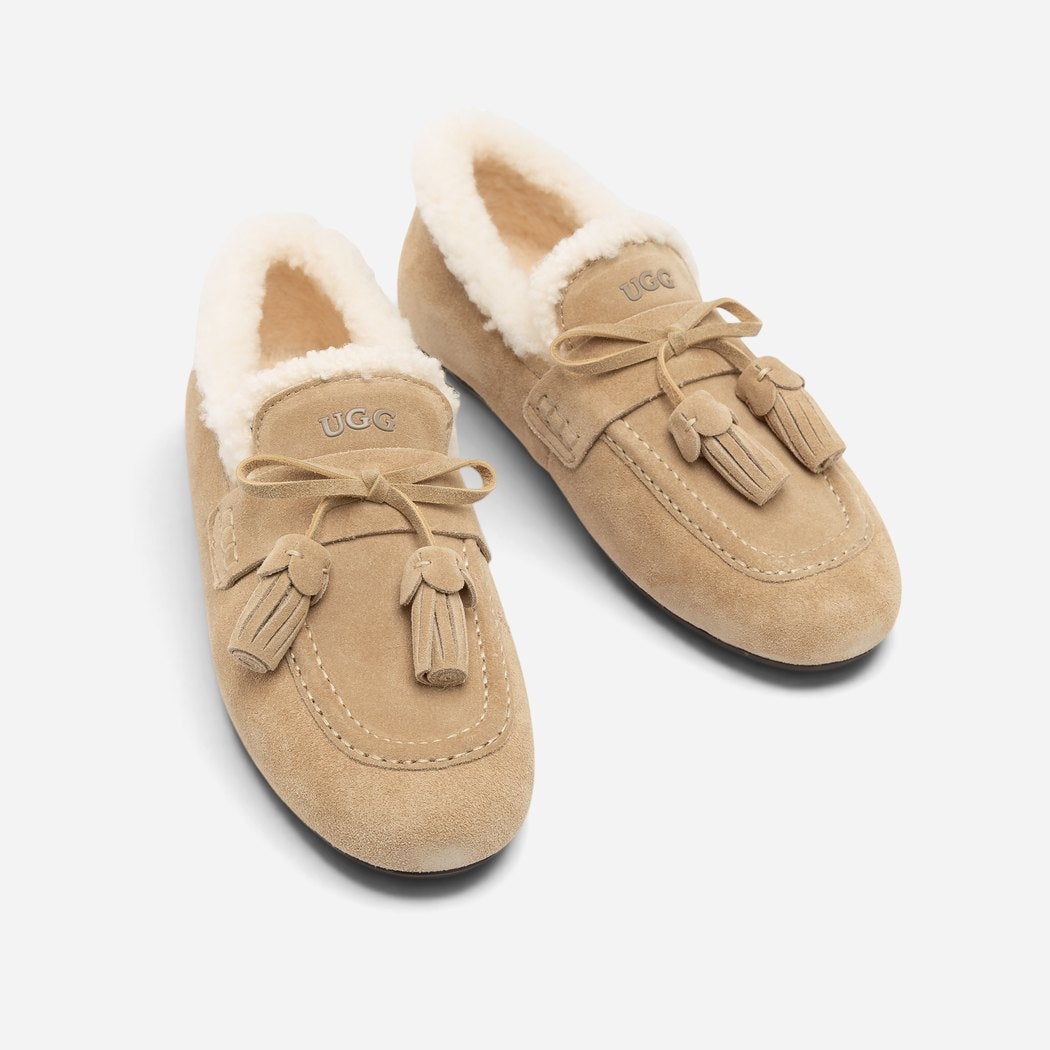 OZWEAR UGG Women's Shearling Dakota Tassel Loafer OB 1108