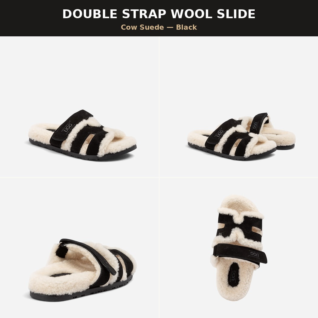 OZWEAR UGG Women's Double Strap Wool Slide OB 1144