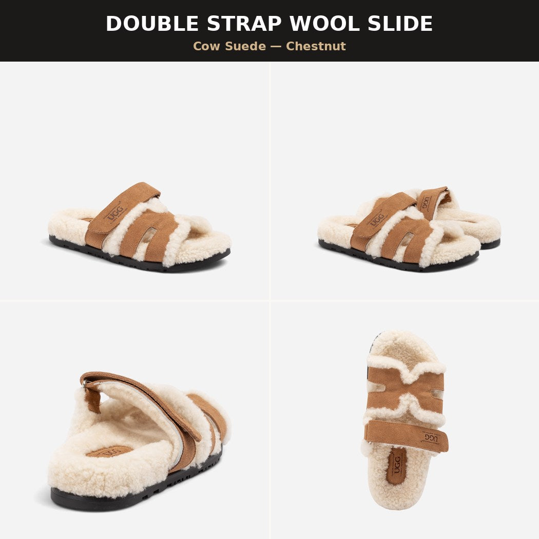 OZWEAR UGG Women's Double Strap Wool Slide OB 1144