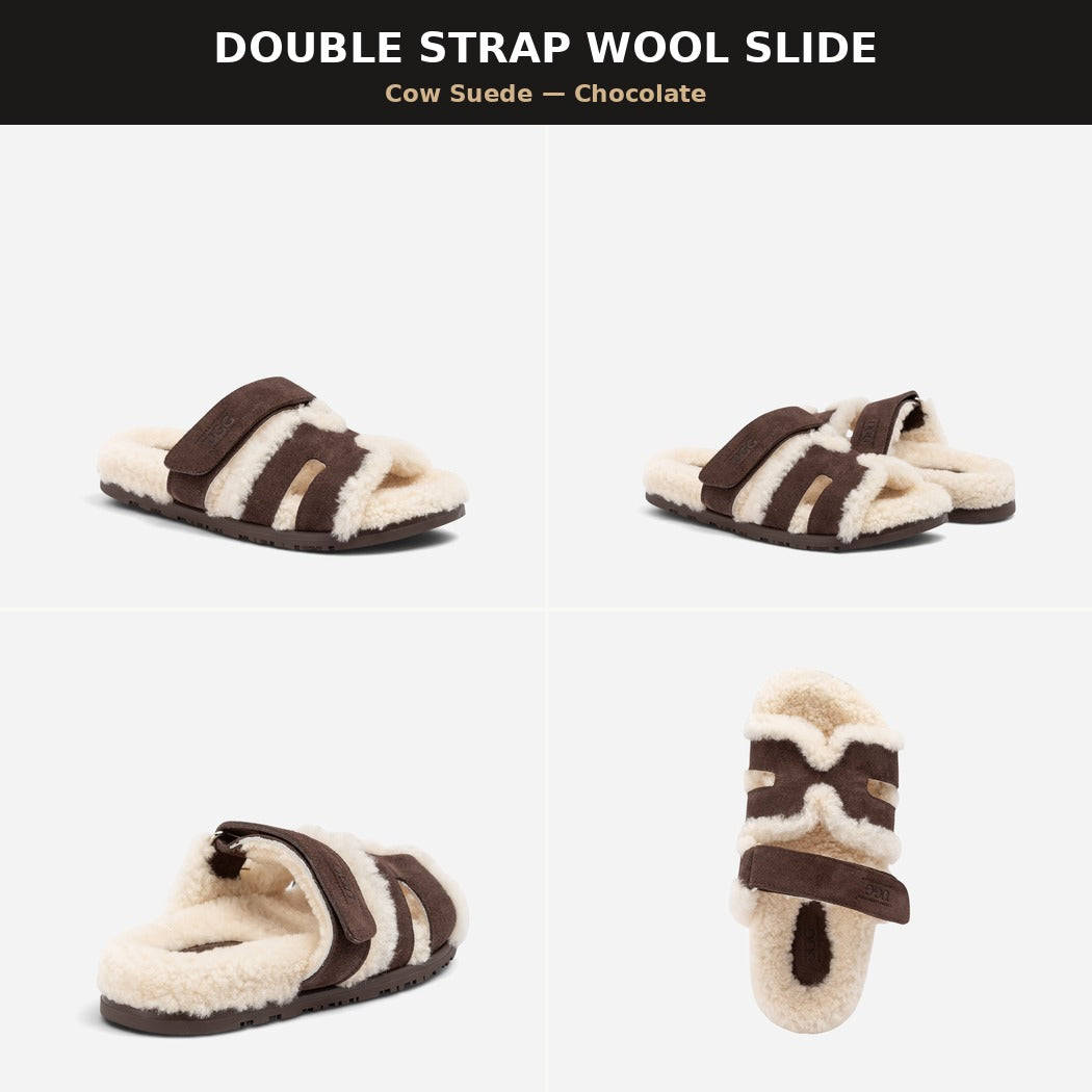 OZWEAR UGG Women's Double Strap Wool Slide OB 1144