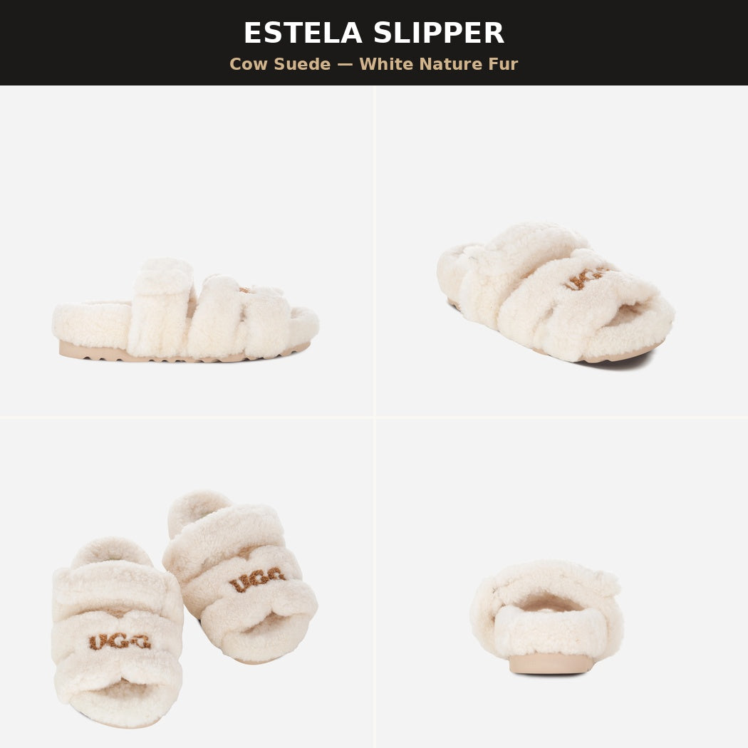 OZLANA UGG WOMEN ESTELA LOGO SHEARLING OPEN SLIPPER OZ3010