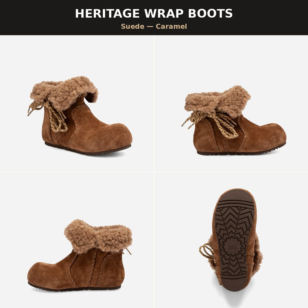 OZWEAR UGG HERITAGE SHEARLING WRAP BOOTS OB1045