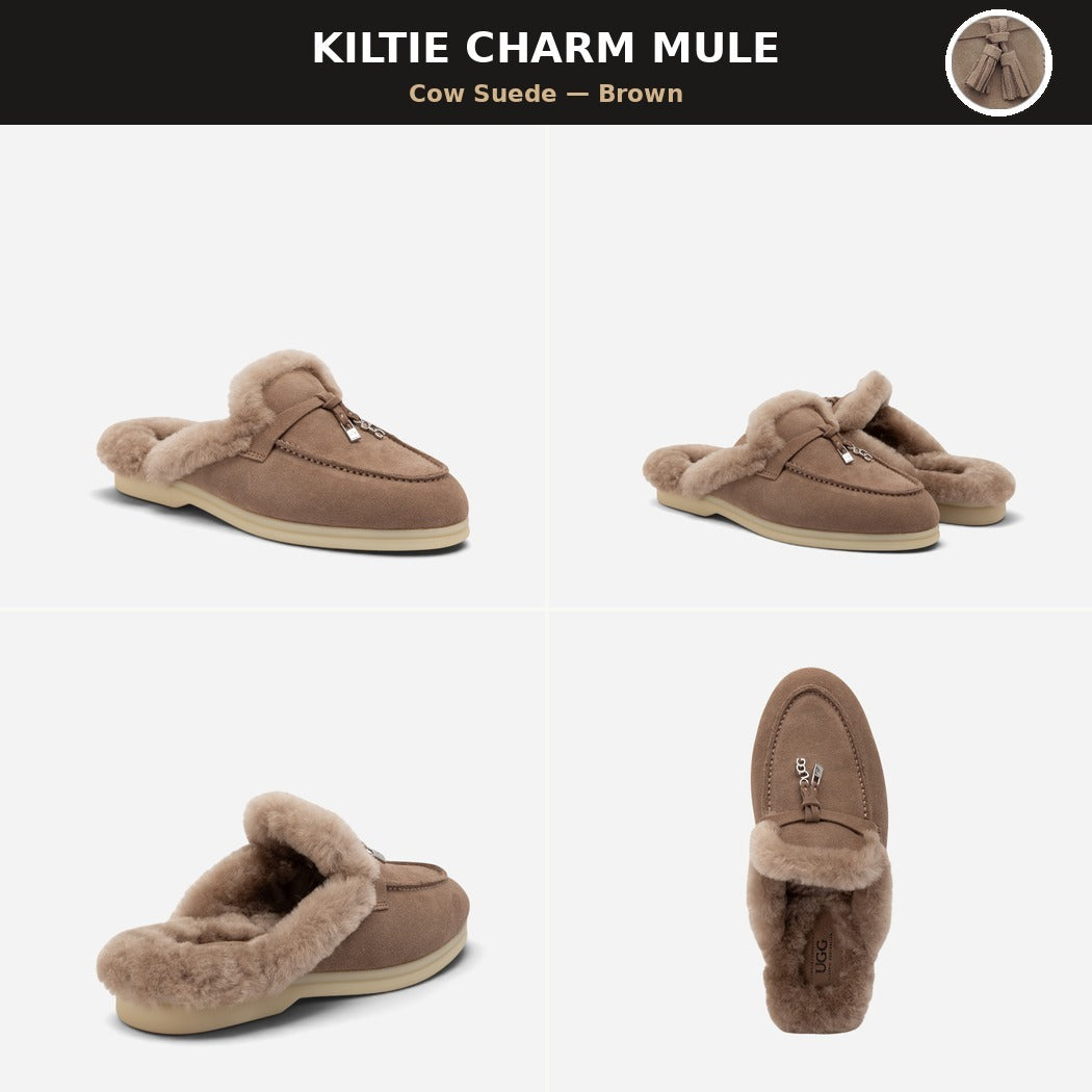 OZWEAR UGG Women's Kiltie Charm and Tassle Mule OB 1121D