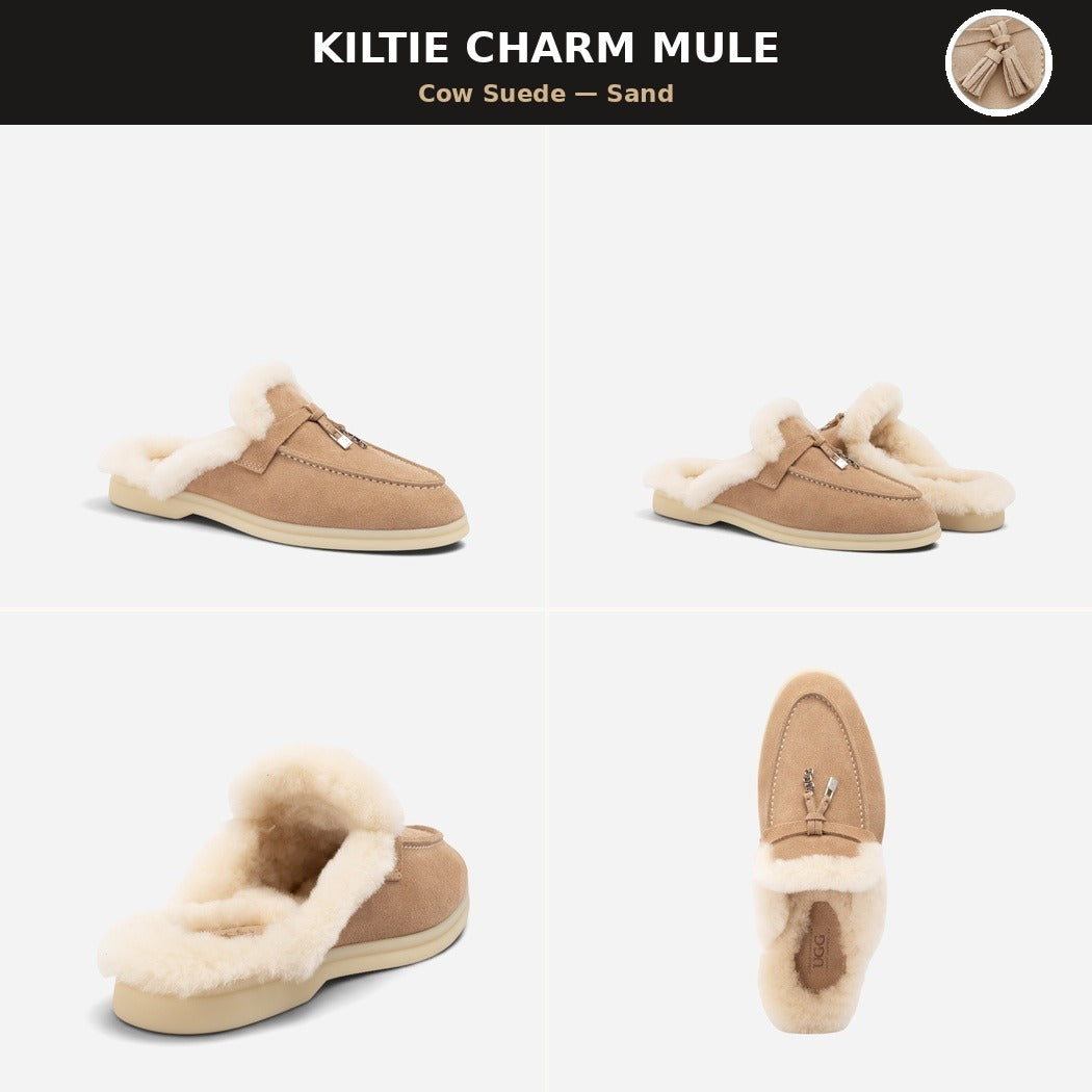 OZWEAR UGG Women's Kiltie Charm and Tassle Mule OB 1121D
