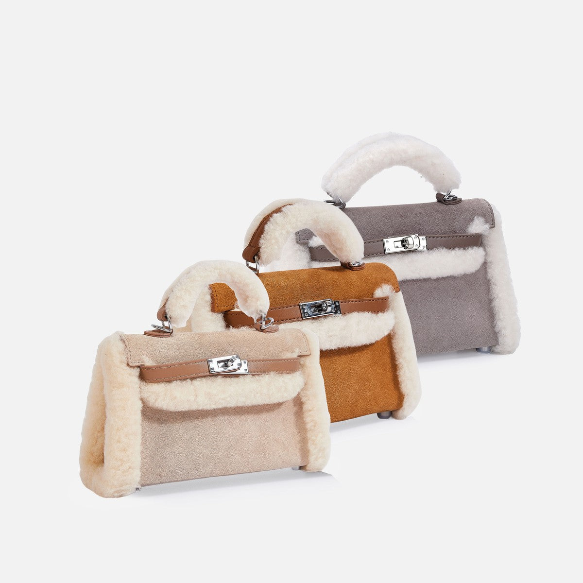 OZLANA UGG Women’s Fluffy Mini Shearling Tote Bag OZ5005