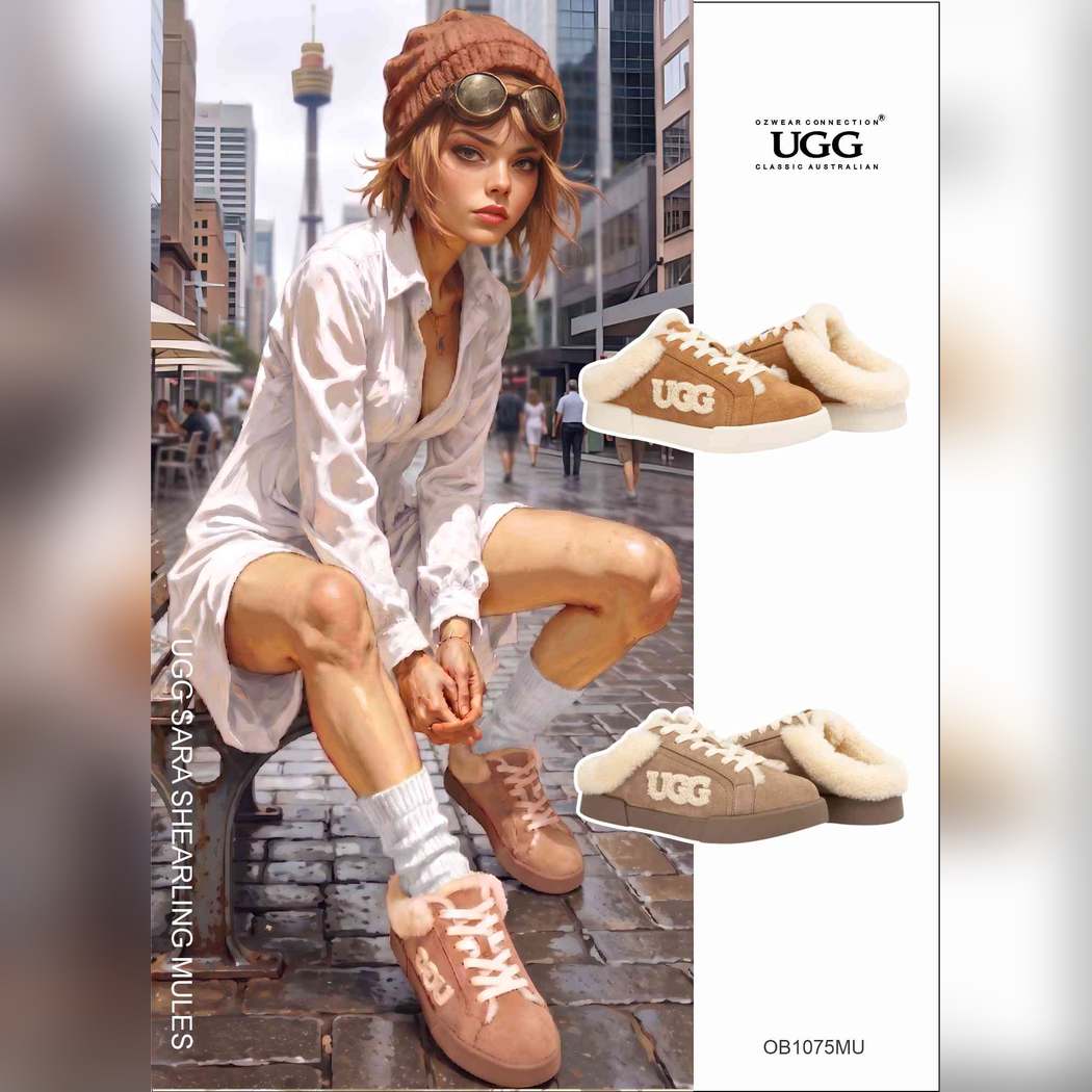 OZWEAR UGG Sara Women's Shearing Sheepskin Sneakers _OB 1075MU