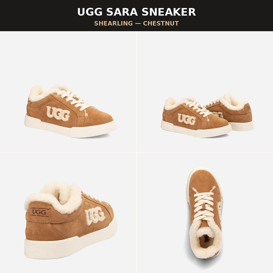 OZWEAR UGG Sara Women's Shearing Sheepskin Sneakers OB 1075