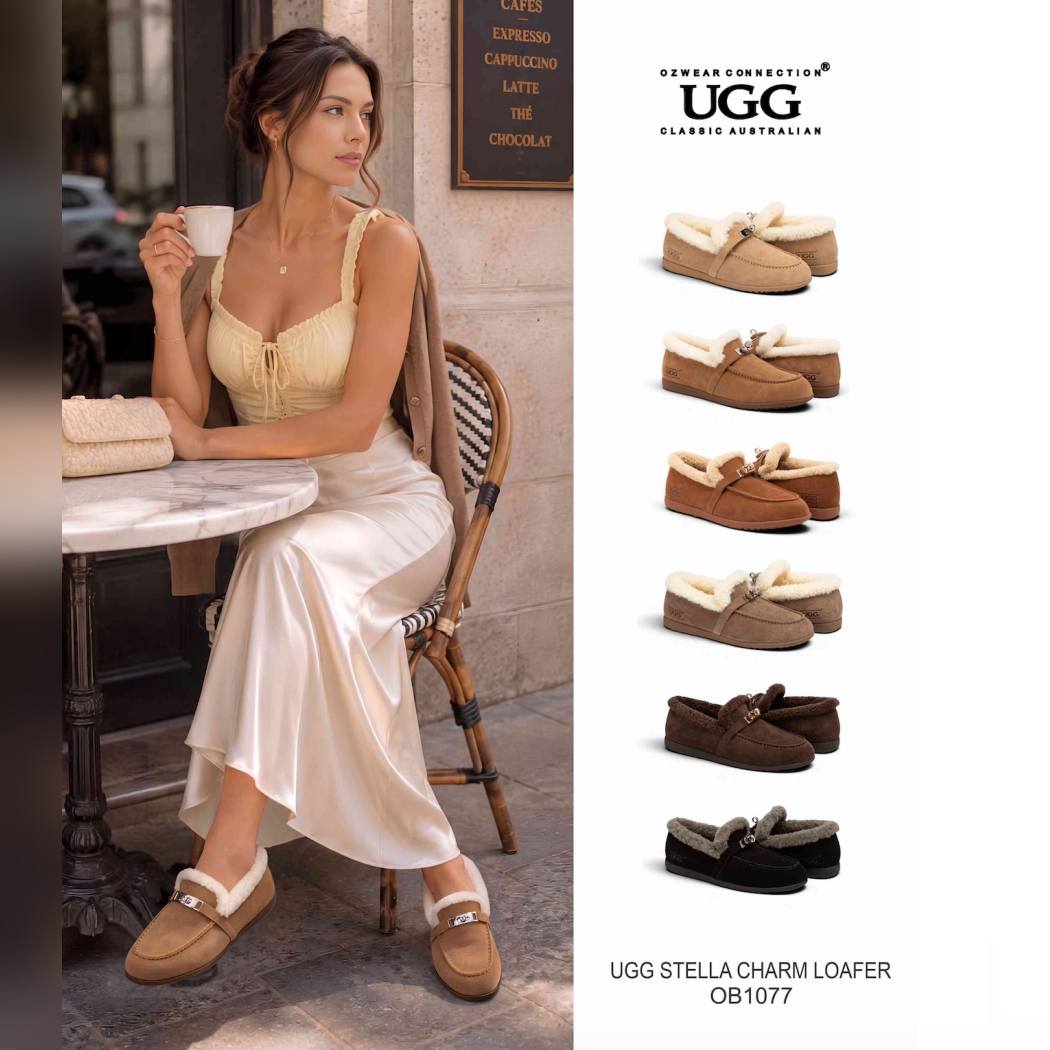 OZWEAR UGG Women's Stella Charm Shearing Moccasin_OB1077