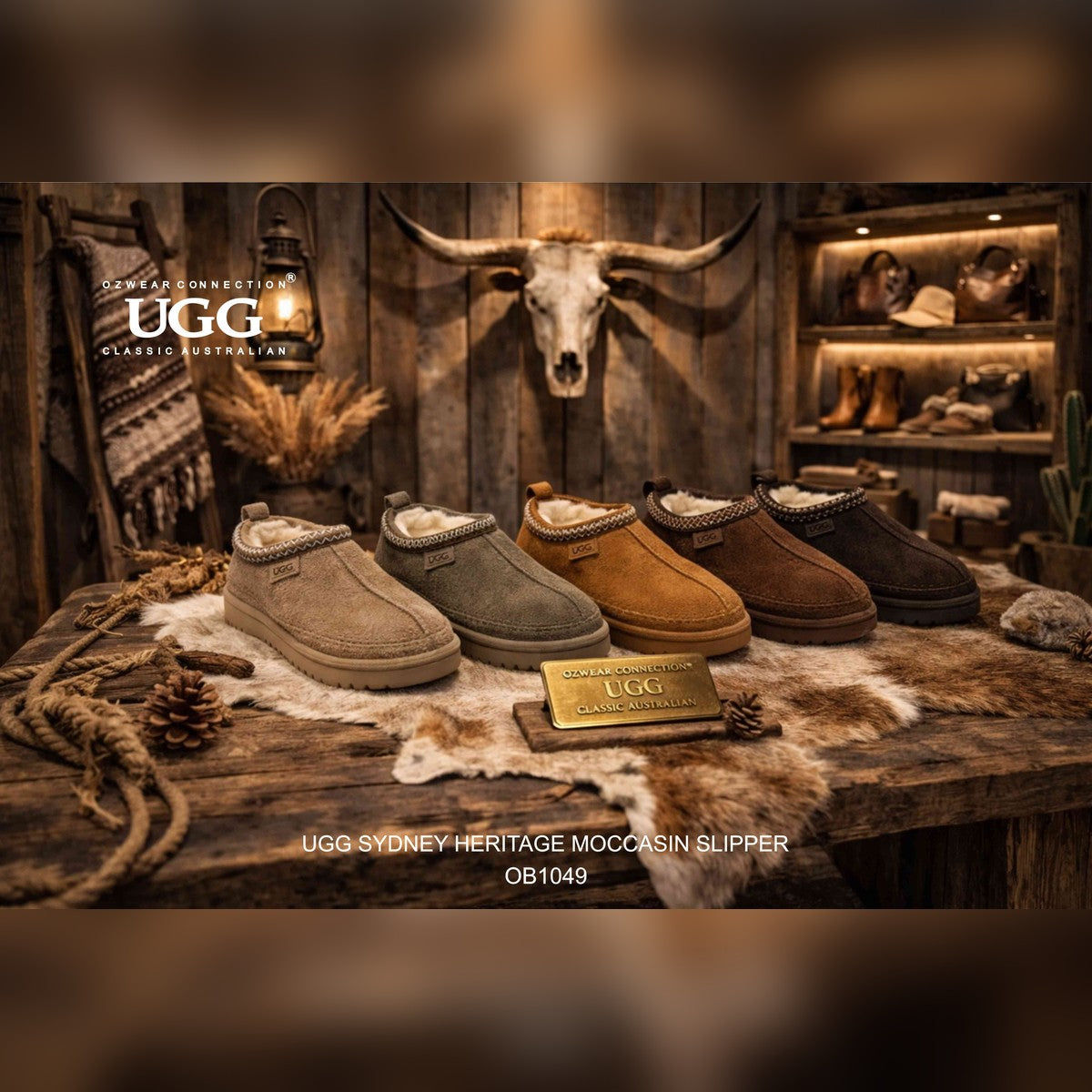OZWEAR UGG SYDNEY HERITAGE MOCCASIN SLIPPER OB1049