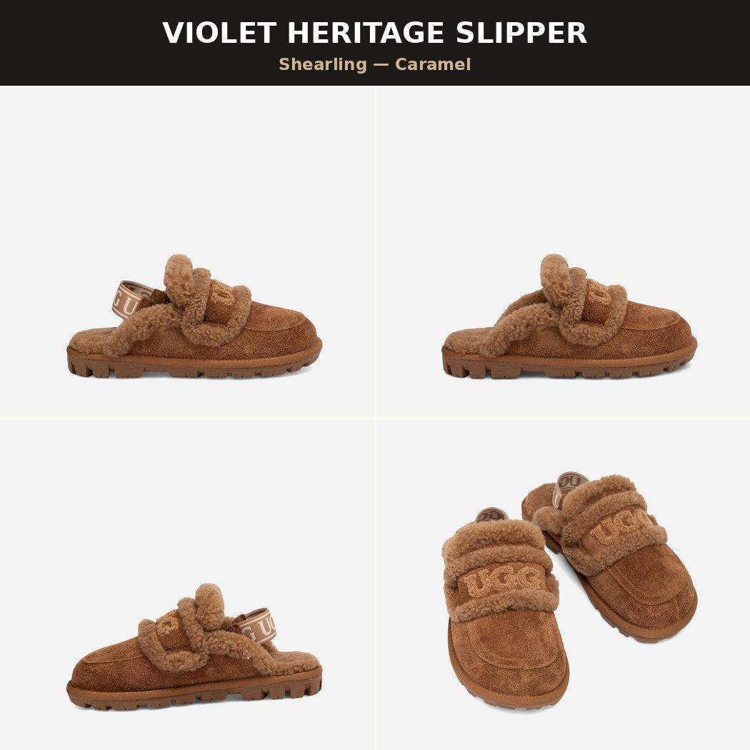 OZWEAR UGG VIOLET HERITAGE SHEARLING SLIPPER OB 938DL