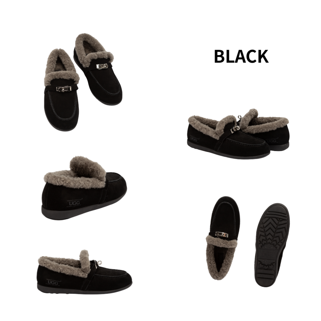 OZWEAR UGG Women's Shearling Loafer UGG Moccasin OB 1077