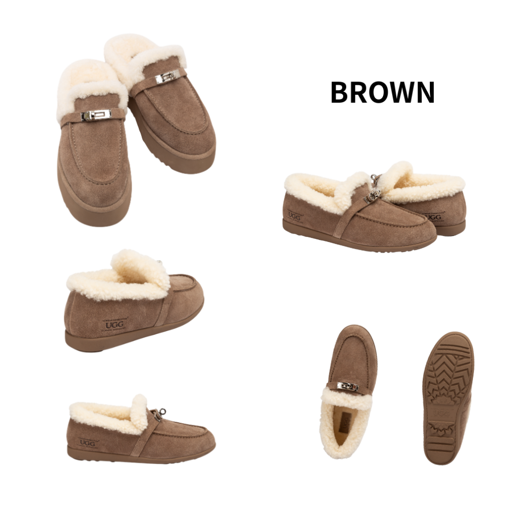 OZWEAR UGG Women's Shearling Loafer UGG Moccasin OB 1077