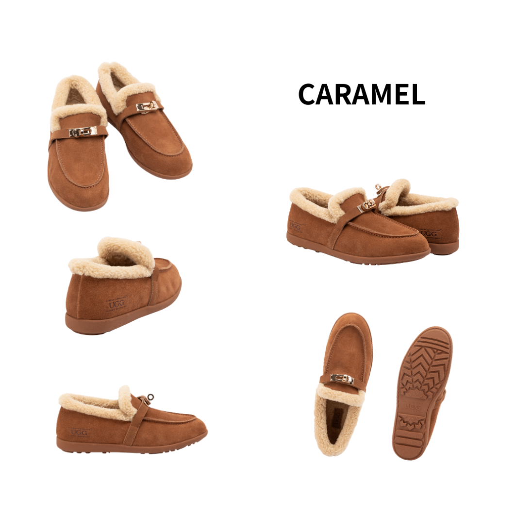 OZWEAR UGG Women's Shearling Loafer UGG Moccasin OB 1077