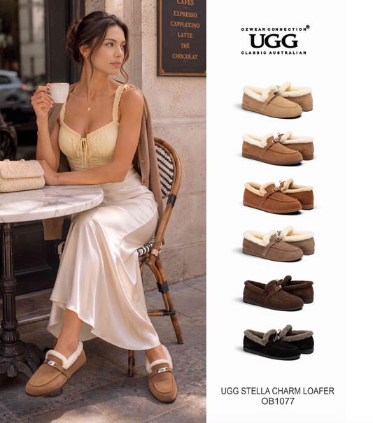OZWEAR UGG Women's Shearling Loafer UGG Moccasin OB 1077