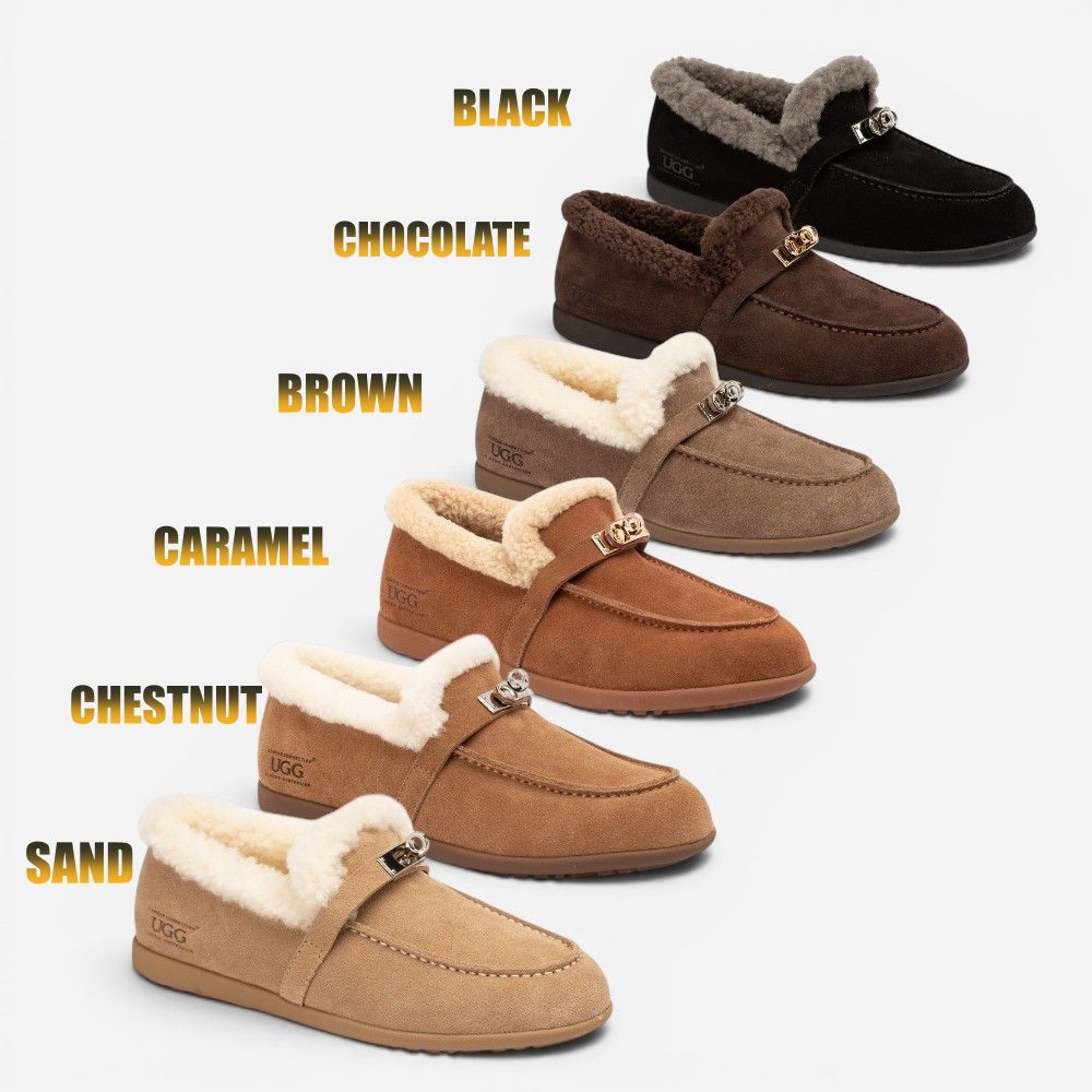 OZWEAR UGG Women's Shearling Loafer UGG Moccasin OB 1077