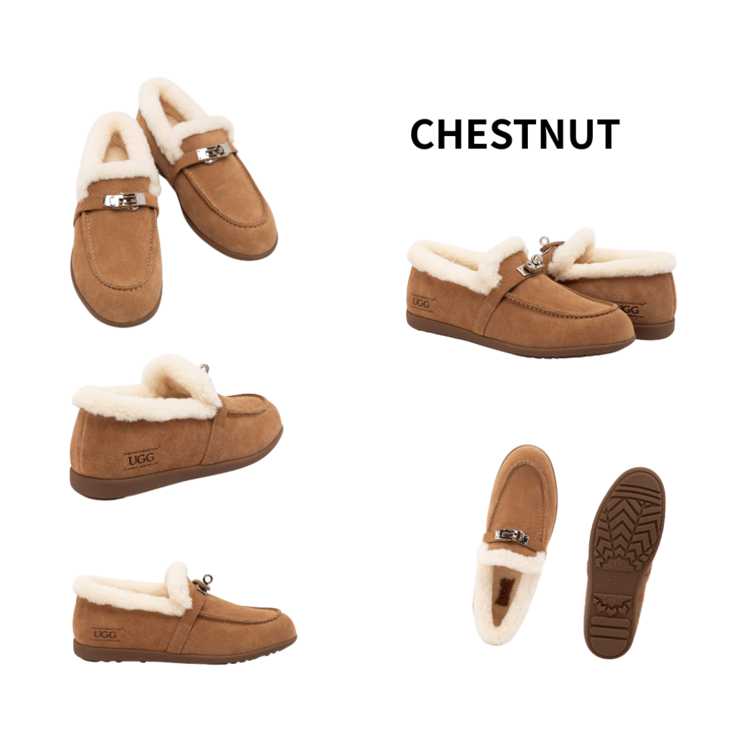 OZWEAR UGG Women's Shearling Loafer UGG Moccasin OB 1077