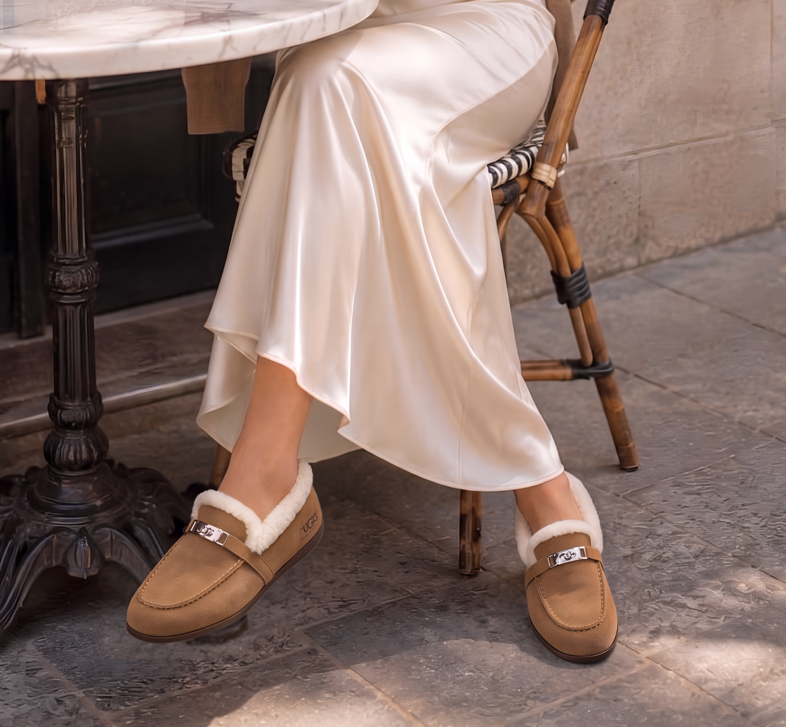 OZWEAR UGG Women's Shearling Loafer UGG Moccasin OB 1077
