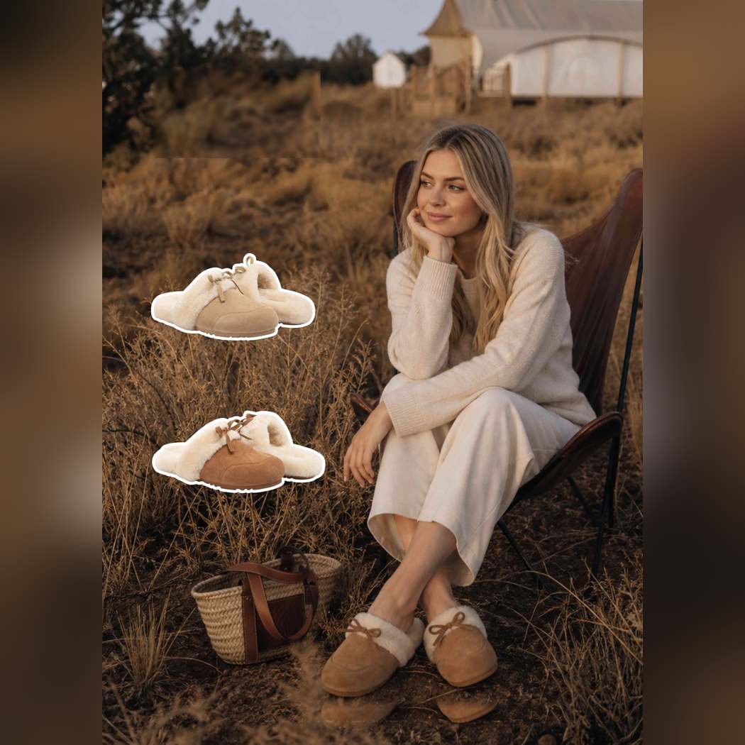 OZWEAR UGG Liya Women's Shearing Sheepskin Fur Slippers _OB 1069