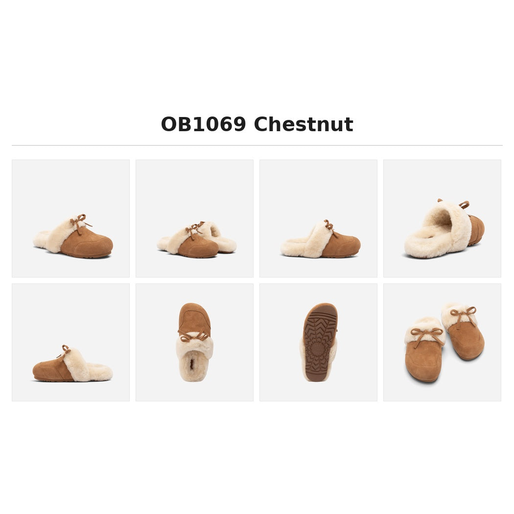 OZWEAR UGG Liya Women's Shearing Sheepskin Fur Slippers _OB 1069