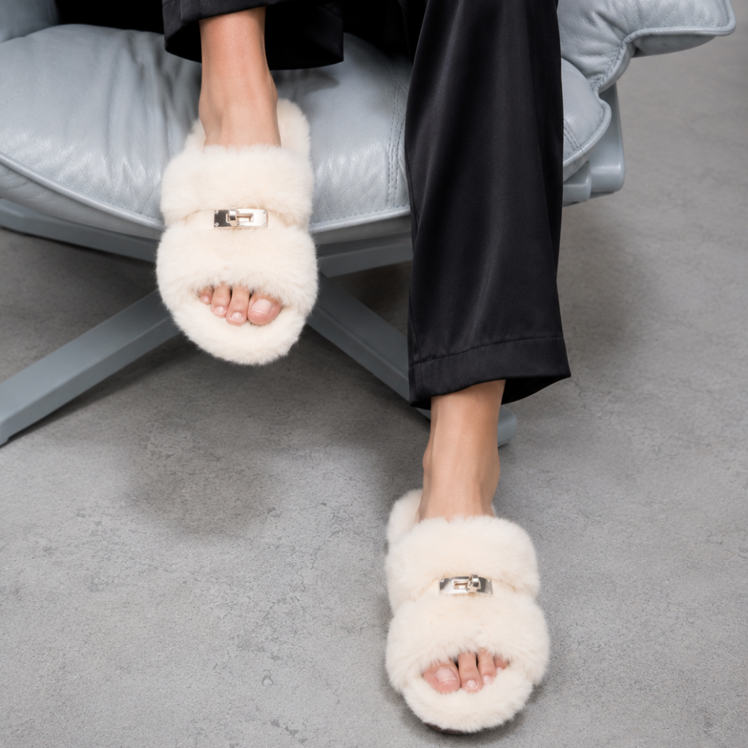 OZWEAR UGG Women's Shearling Slide Slippers OB 1074