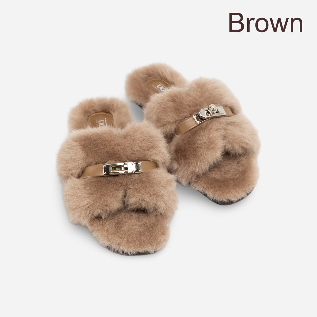 OZWEAR UGG Women's Shearling Slide Slippers OB 1074