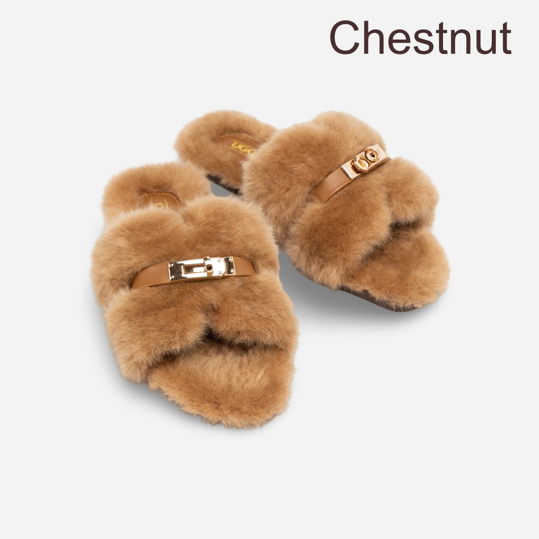 OZWEAR UGG Women's Shearling Slide Slippers OB 1074