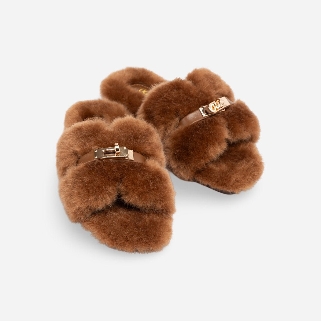 OZWEAR UGG Women's Shearling Slide Slippers OB 1074