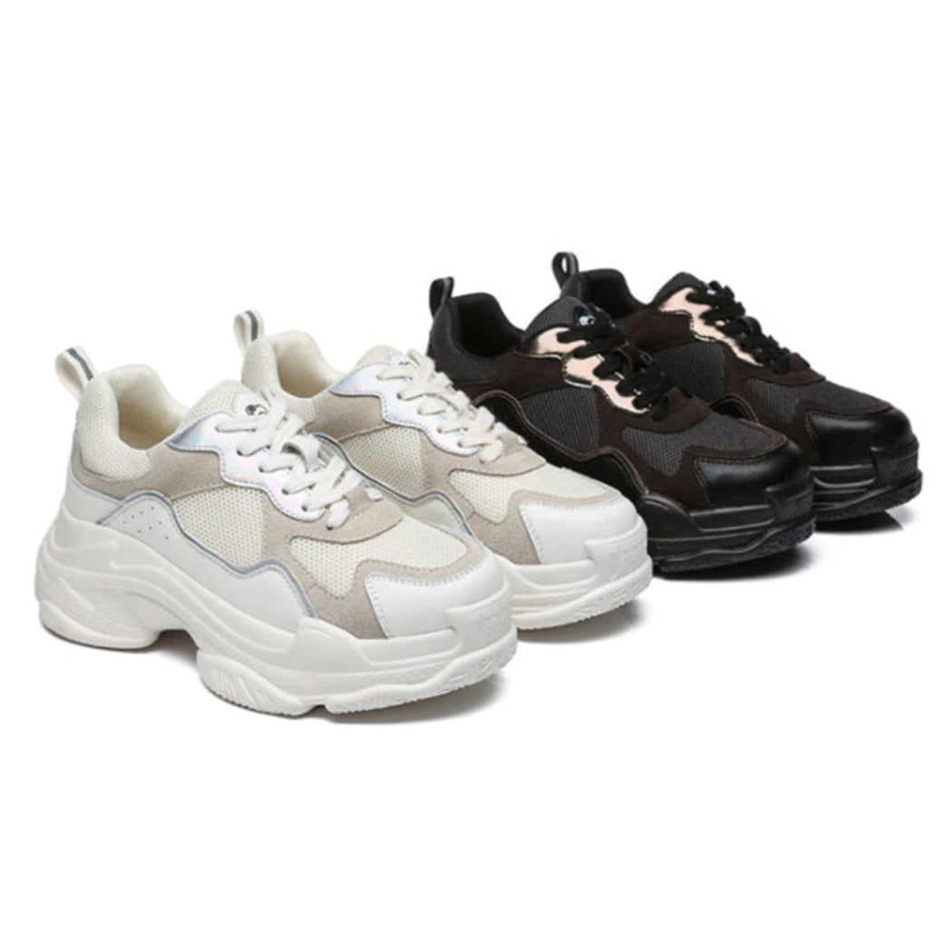 Women's chunky sneakers with a 6cm platform, stylish and comfortable for everyday wear.