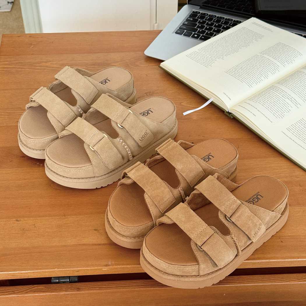 AUSTRALIAN SHEPHERD® Adjustable Strap Buckle Platform Sandals Ventra AS 7035 in Chestnut and Sand featuring adjustable buckle straps and a comfortable platform sole.
