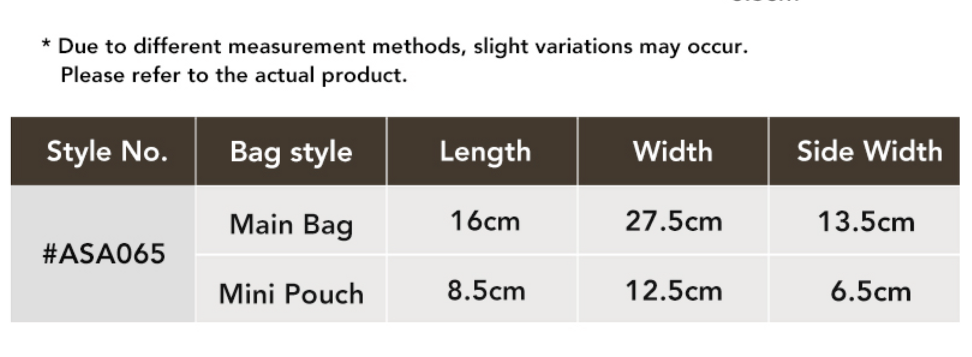 Size guide for AUSTRALIAN SHEPHERD® Dunelight Leather Barrel Crossbody Bag ASA 065 showing detailed product dimensions, measurements, and handbag specifications.