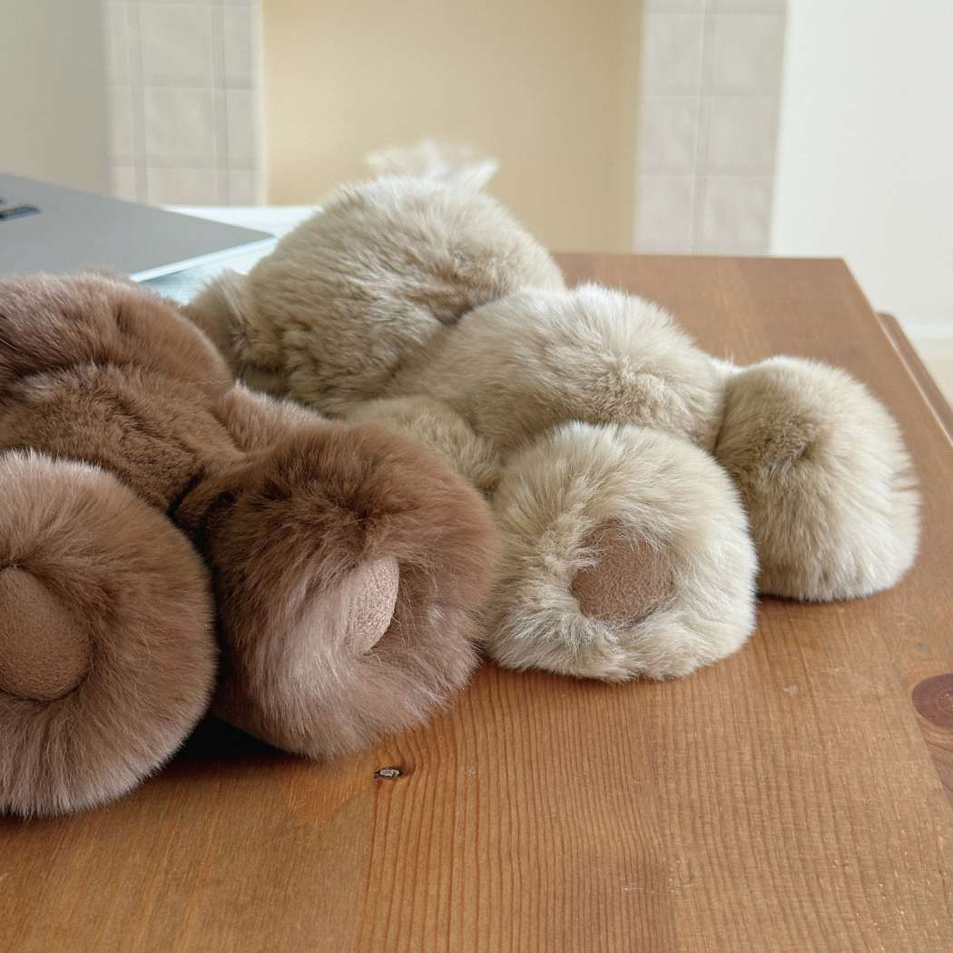 Bubear rabbit fur teddy bear keyring bag charm ASZ 040 available in Brown and Beige