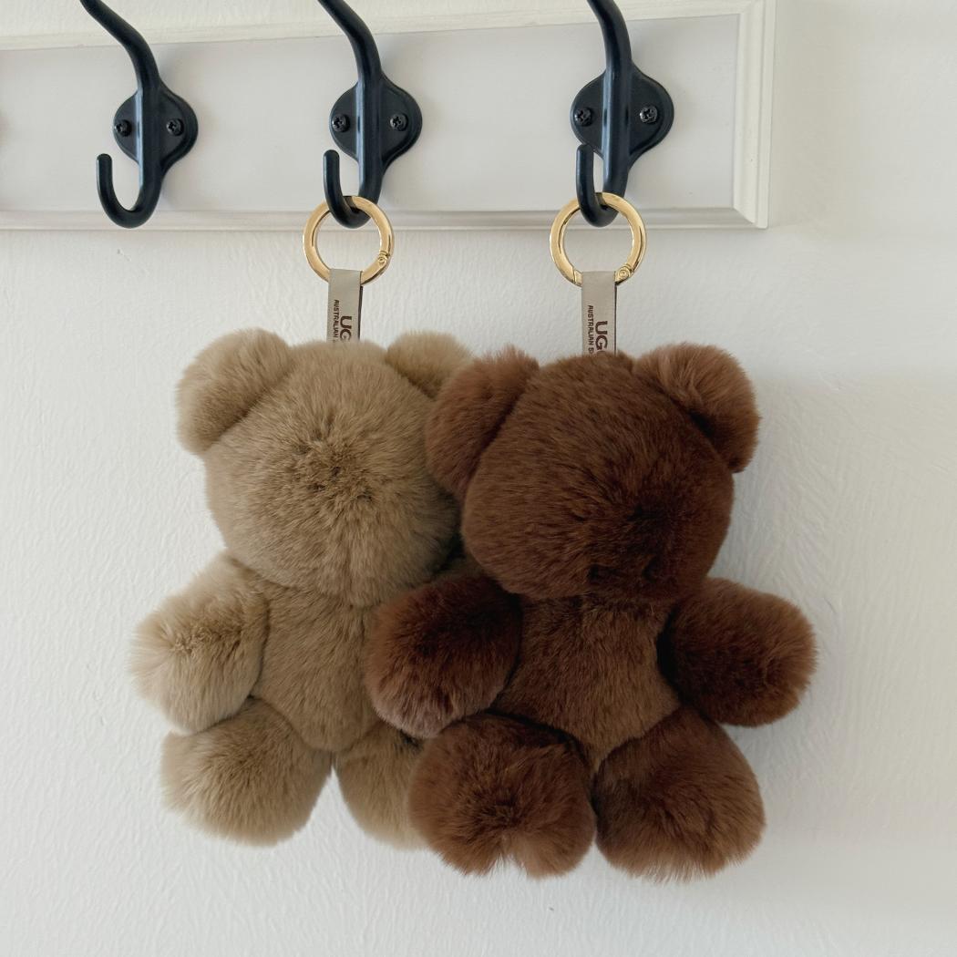 Bubear rabbit fur teddy bear keyring bag charm ASZ 040 hanging on wall hooks