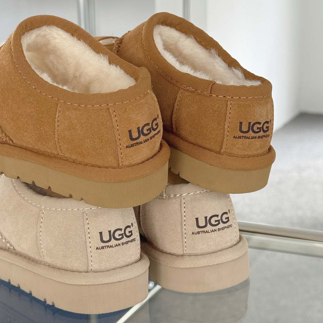 Rear view of Carmella kids sheepskin wool ankle slippers AS 2127K