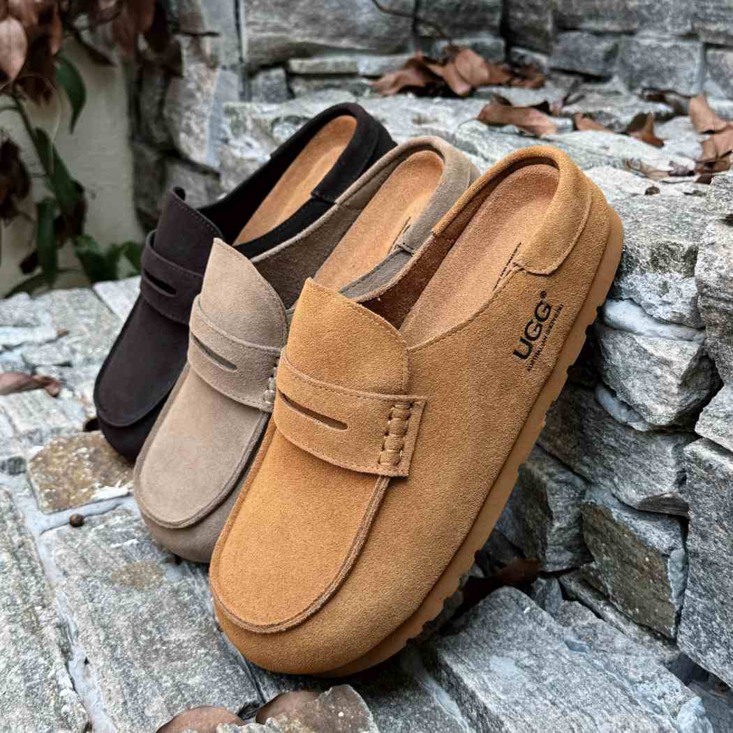 Casten cow suede slip-on loafer mules AS 5023 available in Chestnut, Taupe and Chocolate