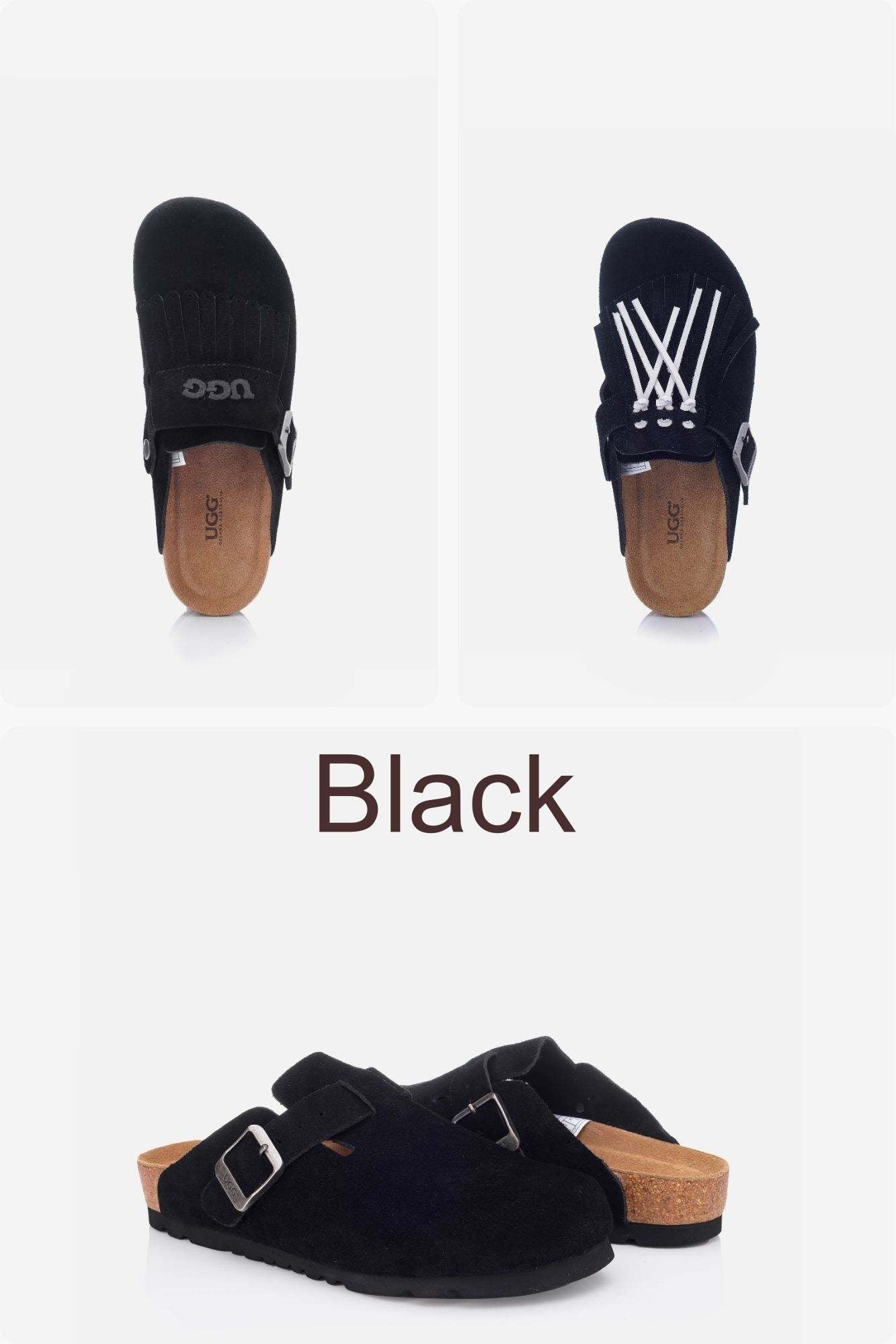 Colour option for Classic Birken cow suede clogs OZ 7001 in Black