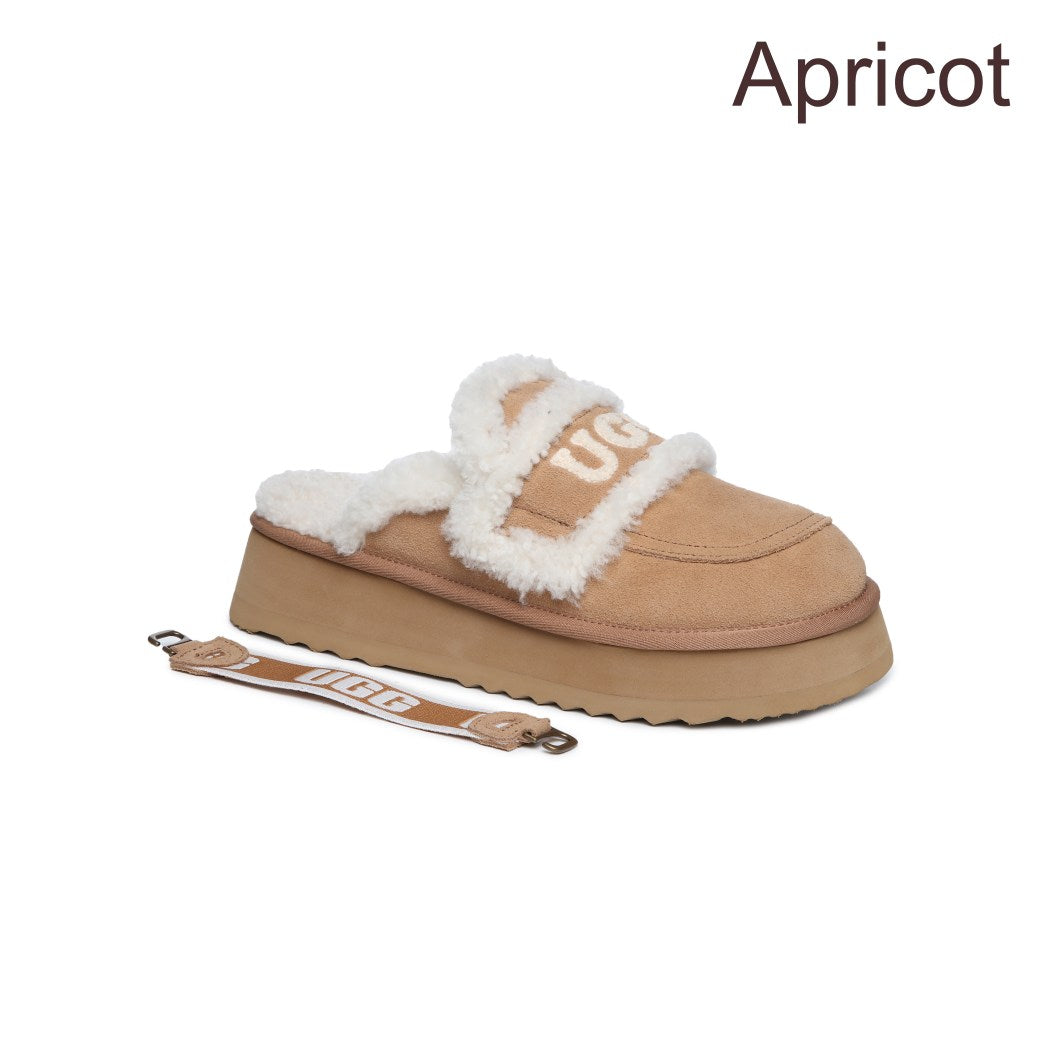 DK UGG Women Erin detachable strap Platform Scuff Slipper 162