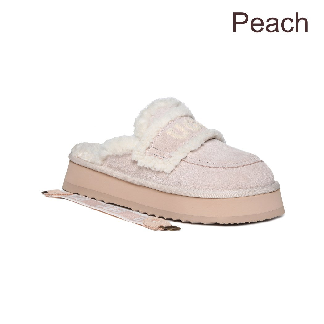 DK UGG Women Erin detachable strap Platform Scuff Slipper 162