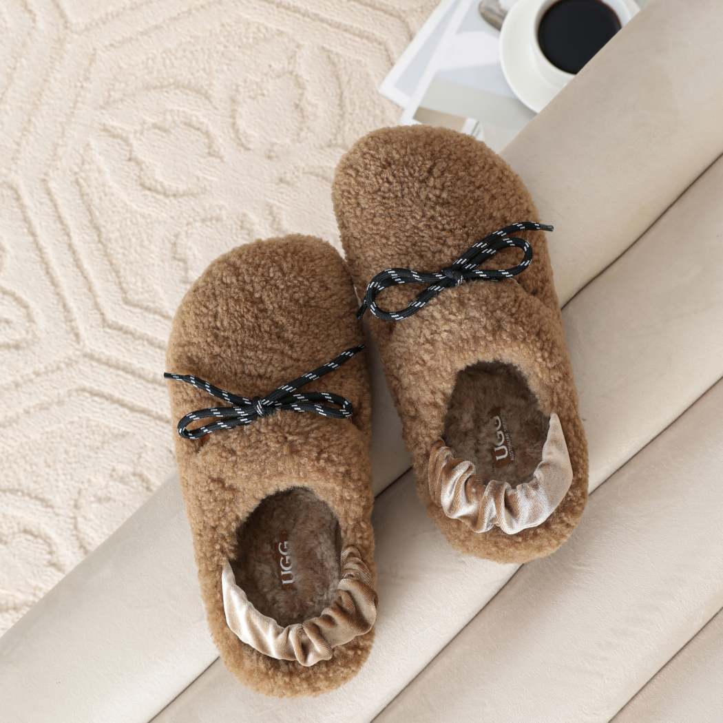 AUSTRALIAN SHEPHERD® UGG Slippers Women Curly Wool Slingback Barrett AS 2080