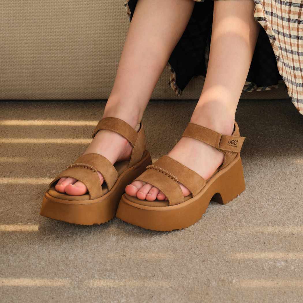 Front view of Eive chunky platform slingback sandals AS 7026
