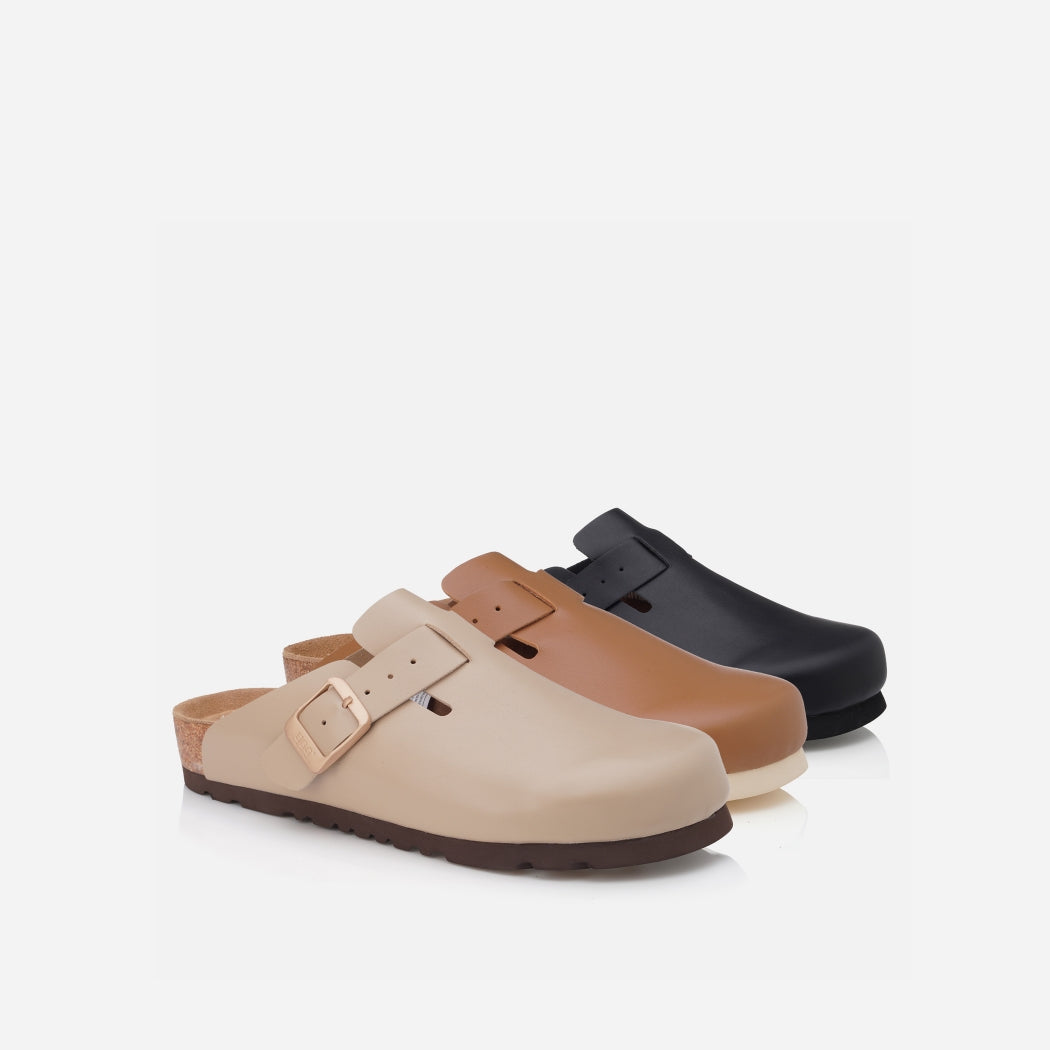 Heritage Birken Clog OZ 7002 Sand Beige and Black pair