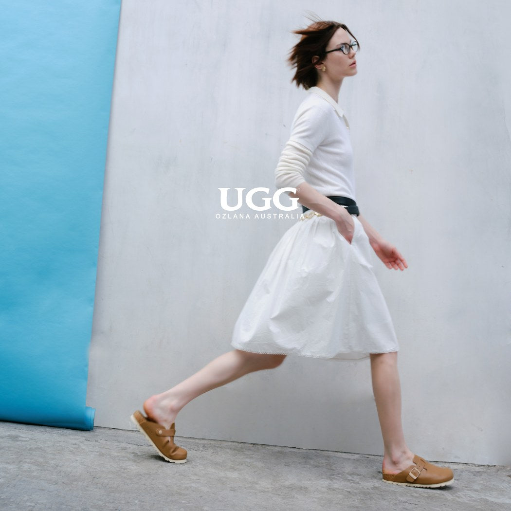 Heritage Birken Clog OZ 7002 Sand Beige lifestyle side view