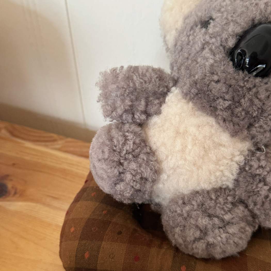 Rear view of Koobi sheepskin wool koala keyring bag charm ASZ 041