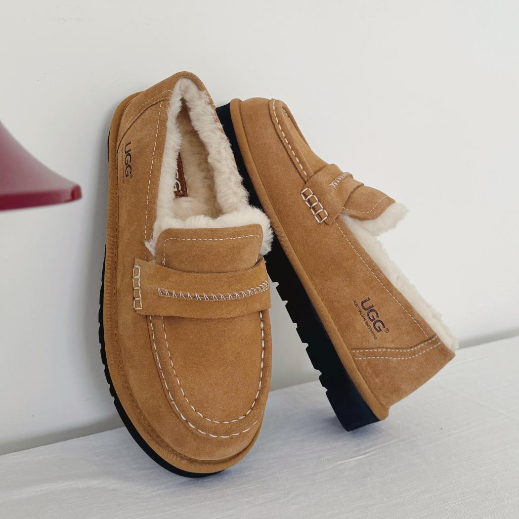 Lorin Suede Moccasin Slippers AS 7046 Chestnut