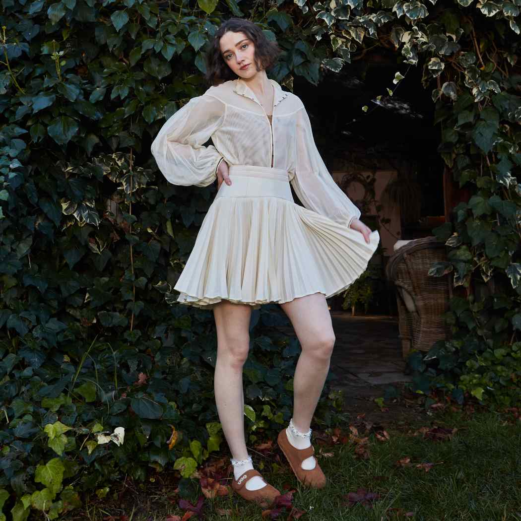 Standing in Mary Jane cow suede sheepskin shoes OB 970